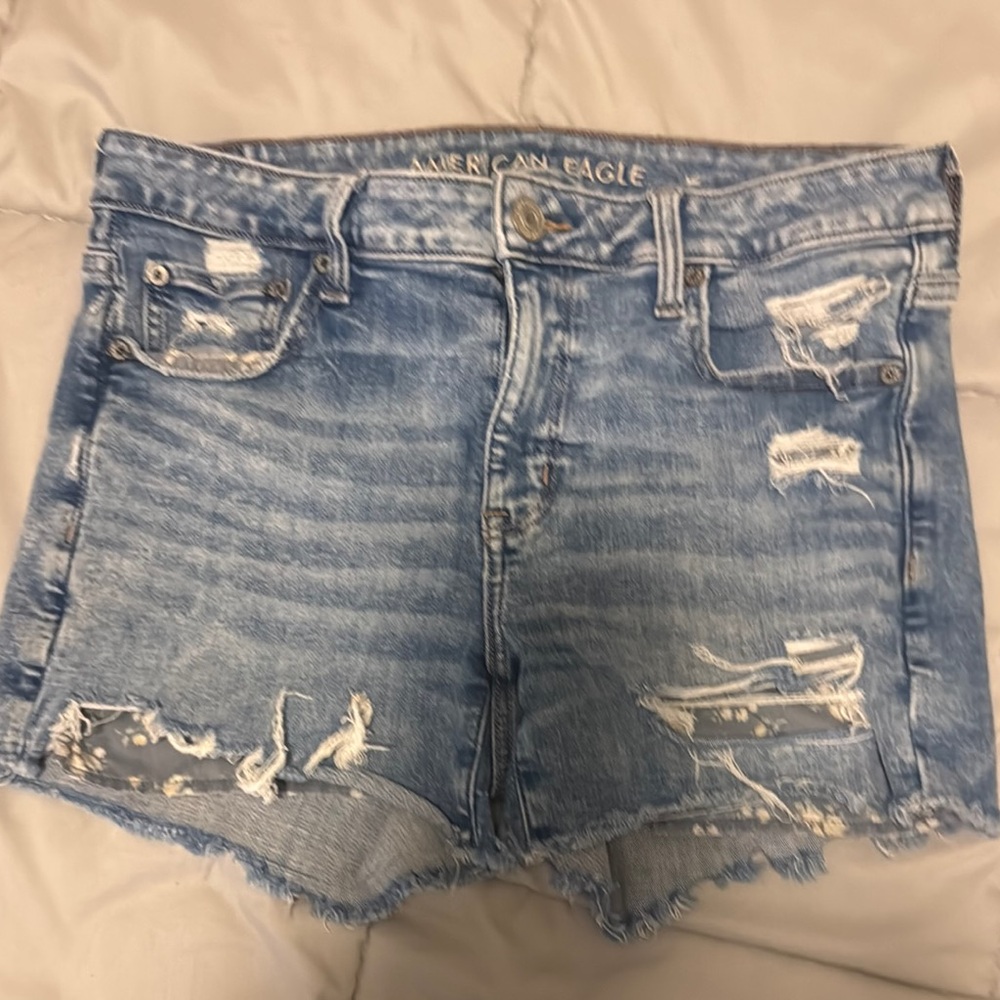American Eagle Outfitters Blue Distressed Women's Shorts